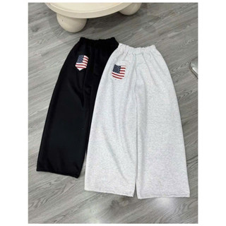 Hot Trendy- Quần Nỉ Bigsize Đôi Da Phong Cách Hàn Quốc - Chất Liệu Chống Xù, Phom Rộng, Túi Cờ