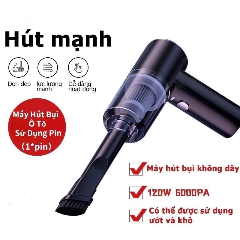 Máy hút bụi cầm tay mini lực hút siêu mạnh hút bụi ô tô giường đệm sạc USB - Máy Hút Bụi Ô Tô, Giường Nệm, Lông Chó Mèo