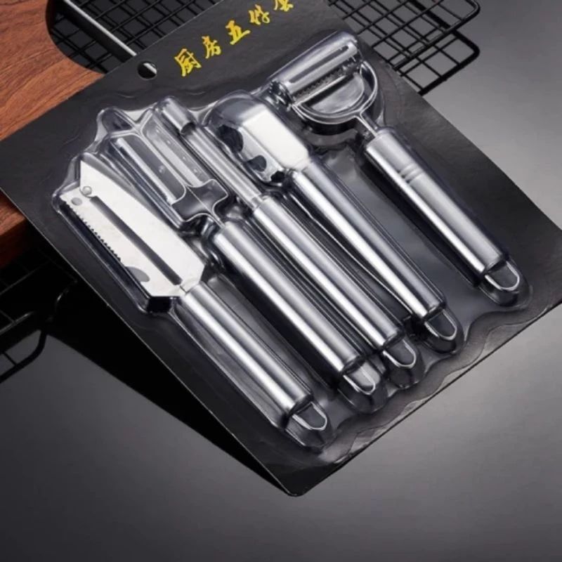 Set 5 Món Dao Đa Năng Cắt Gọt Vỏ Trái Cây - Đánh Vảy Cá - BỘ DỤNG CỤ NẠO BÀO RAU CỦ QUẢ CHẤT LIỆU INOX KHÔNG GỈ