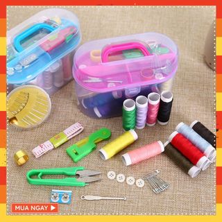 HỘP KIM CHỈ ĐA NĂNG LOẠI 55 MÓN - BỘ KIM CHỈ MAY VÁ ĐA NĂNG - Bộ Kim Chỉ 55Món Dùng Trong May Vá Kèm Hộp Đựng Trong Suốt