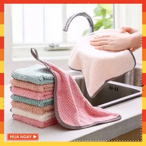 KHĂN TREO LAU TAY - Khăn Lau Nhà Bếp Cách Nhiệt Hút Nước - Khăn Rửa Chén - KHĂN LAU VỆ SINH LAU BẾP 2 MẶT