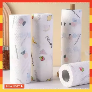 ❌ GIÁ BUÔN SỈ ❌ Cuộn 50 Khăn Lau Chén Bát Đĩa Nhà Bếp Đa Năng Có Thể Giặt Lại Tái Sử Dụng Siêu Dai