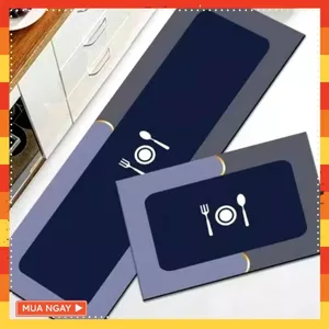 BỘ 2 THẢM SILICON - Thảm bếp Silicon Chống Trơn - Bộ 2 Thảm Chữ Nhật Trải Phòng Bếp Siêu Thấm Hút Nước- THAM