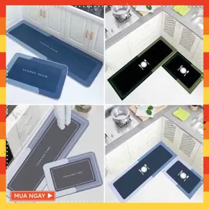 Bộ 2 Thảm Lau Chân Nhà Bếp Silicon Thấm Hút Nhanh - THẢM LAU CHÂN NHÀ BẾP CHỐNG TRƯỢT: THAM LAU CHAN 89
