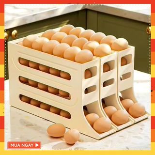 KHAY ĐỰNG TRỨNG 2 TẦNG 4 TẦNG - Khay Đựng Trứng Tủ Lạnh Tự Lăn Thông Minh - MA: KHAY TRUNG 25