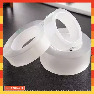 CUỘN BĂNG DÍNH TRONG SUỐT KHÔNG LÀM HƯ BỀ MẶT - Băng Dính 2 Mặt Nano Chịu Lực Tốt-Băng Keo Dán Đồ Vật Chắc Chắn