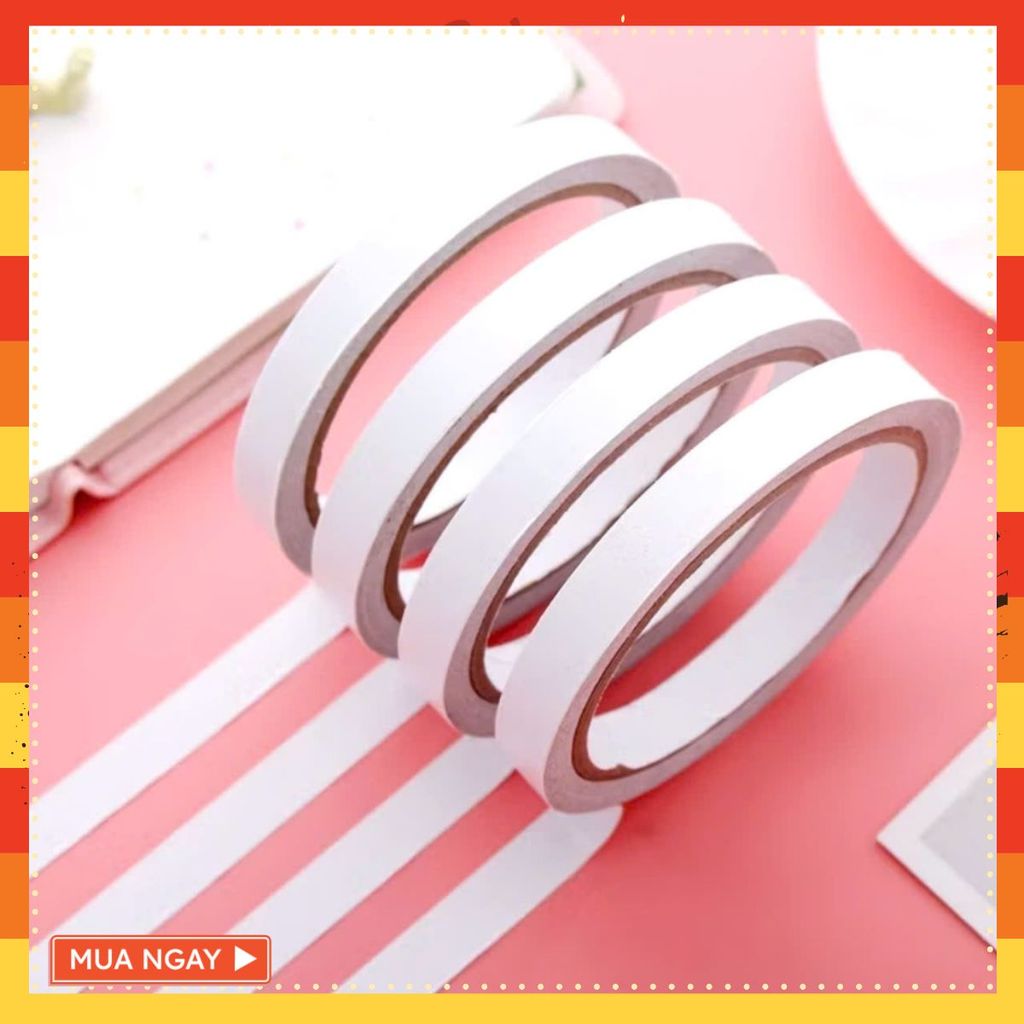 VỈ 3 BĂNG KEO 2 MẶT- 3 Cuộn Băng Dính 2 Mặt Khổ 0.8cm Siêu Dính Tiện Ích Dùng Trong Văn Phòng Gia Đình: BANG DINH 35