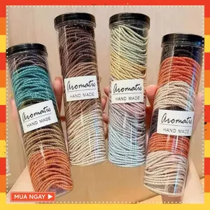 Set 100 Dây Thun Cột Tóc Nhiều Màu Cho Bé Gái-Hộp Dây Thun Phong Cách Hàn Quốc Xinh - DÂY CHUN BUỘC TÓC CAO SU CO GIÃN
