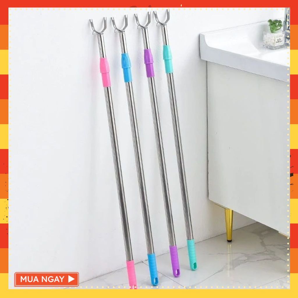 CÂY PHƠI QUẦN ÁO BẰNG INOX KÉO DÀI 1-5M CÂY GẬY LẤY ĐỒ TRÊN CAO CÓ THỂ KÉO DÀI XẾP GỌN - Gậy Lấy Đồ Trên Cao