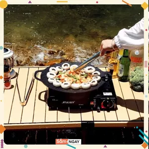 Chảo GANG nướng không dầu chống dính Hàn Quốc - CHẢO ĐÁ NƯỚNG NHÀ BẾP SIZE 34 - MÃ: CHAONHABEP34