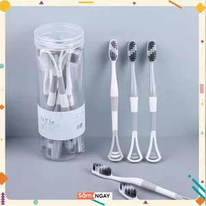 Set 8 Bàn Chải Đánh Răng 2 Đầu Có Cạo Rơ Lưỡi - HỘP BÀN CHẢI KÈM CẠO RƠ LƯỠI ĐA NĂNG