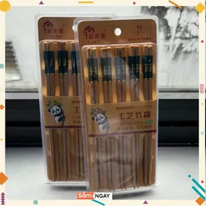 Bộ 10 Đôi Đũa Tre BamBoo 24cm Chống Trơn Trượt Nấm Mốc - VỈ ĐŨA TRE - MÃ: DUA034
