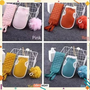 Set 3 Dụng Cụ Bông Tắm/ Chà Lưng/ Găng Tay Tế Bào Chết Siêu Tiện Lợi - COMBO 3 MÓN ĐỒ TẮM - MÃ: BONG TAM 096