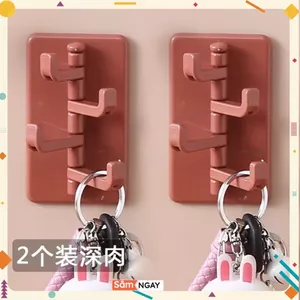 Móc Treo Tường Xoay 4 Chấu Cứng Cáp-Móc Dán Tường 4 Nhánh Xoay Hình Cây Thông - MÓC TREO ĐỒ 4 NHÁNH