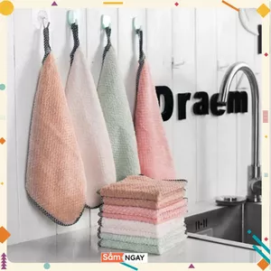 COMBO KHĂN TREO LAU TAY - Khăn Lau Nhà Bếp Cách Nhiệt- Thấm Hút Nước- Khăn Rửa Chén - Khăn Lau Vệ Sinh Lau Bếp 2 Mặt