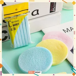 BÔNG NỞ RỬA MẶT BỌT BIỂN - Bông Nở Rửa Mặt Bọt Biển Chivey 12 Miếng, Mút Rửa Mặt Bọt Biển 12 Thanh