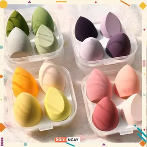 Bộ 4 Mút Trang Điểm Dạng Giọt Nước-Miếng Mút Tán Kem Nền Hỗ Trợ Make Nhanh Gọn - HỘP 4 MÚT TÁN KEM NỀN CHO MỌI LOẠI DA