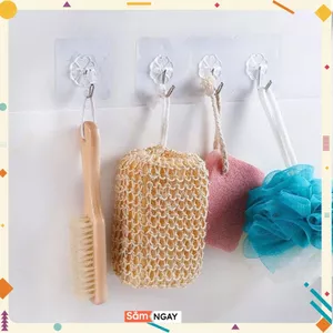 Miếng Dán Dính Tường Móc Treo Đồ Siêu Dính Siêu Bền Siêu Rẻ Kt 6x6cm - MÓC TRONG SUỐT CƯỜNG LỰC