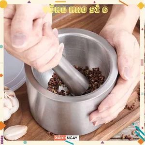 SET CỐI CHÀY BẰNG INOX - Bộ Cối Chày, Chày Cối Bằng Inox Cầm Tay Siêu Tiện Lợi - CHAY COI - CỐ CHÀY