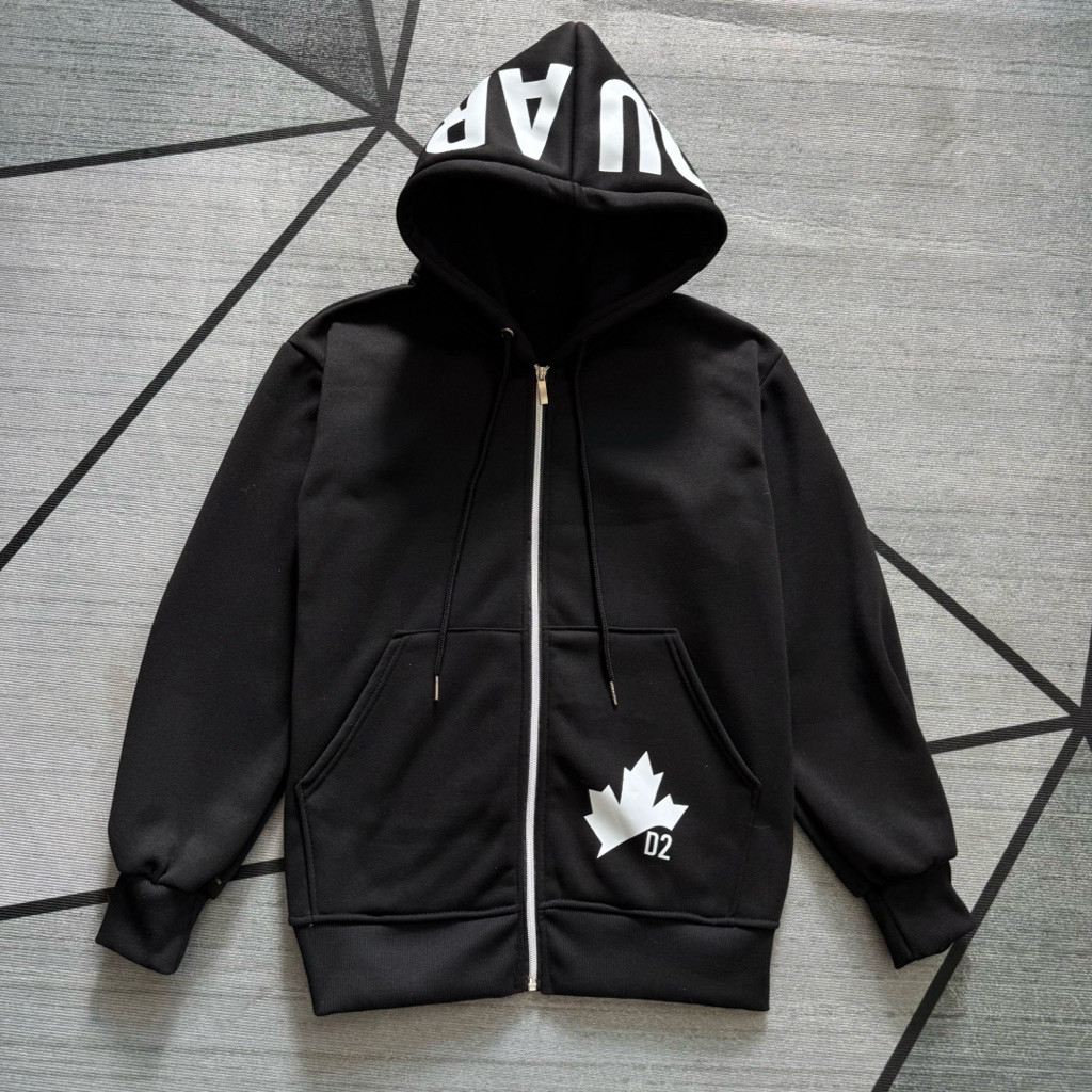 ÁO KHOÁC HOODIE D2 LÁ PHONG CHẤT NỈ BÔNG CHỮ IN MŨ 2 LỚP. SET BỘ ÁO KHOÁC LÁ PHONG+QUẦN D2 KHOÁ HOT CHẤT NỈ BÔNG NAM NỮ