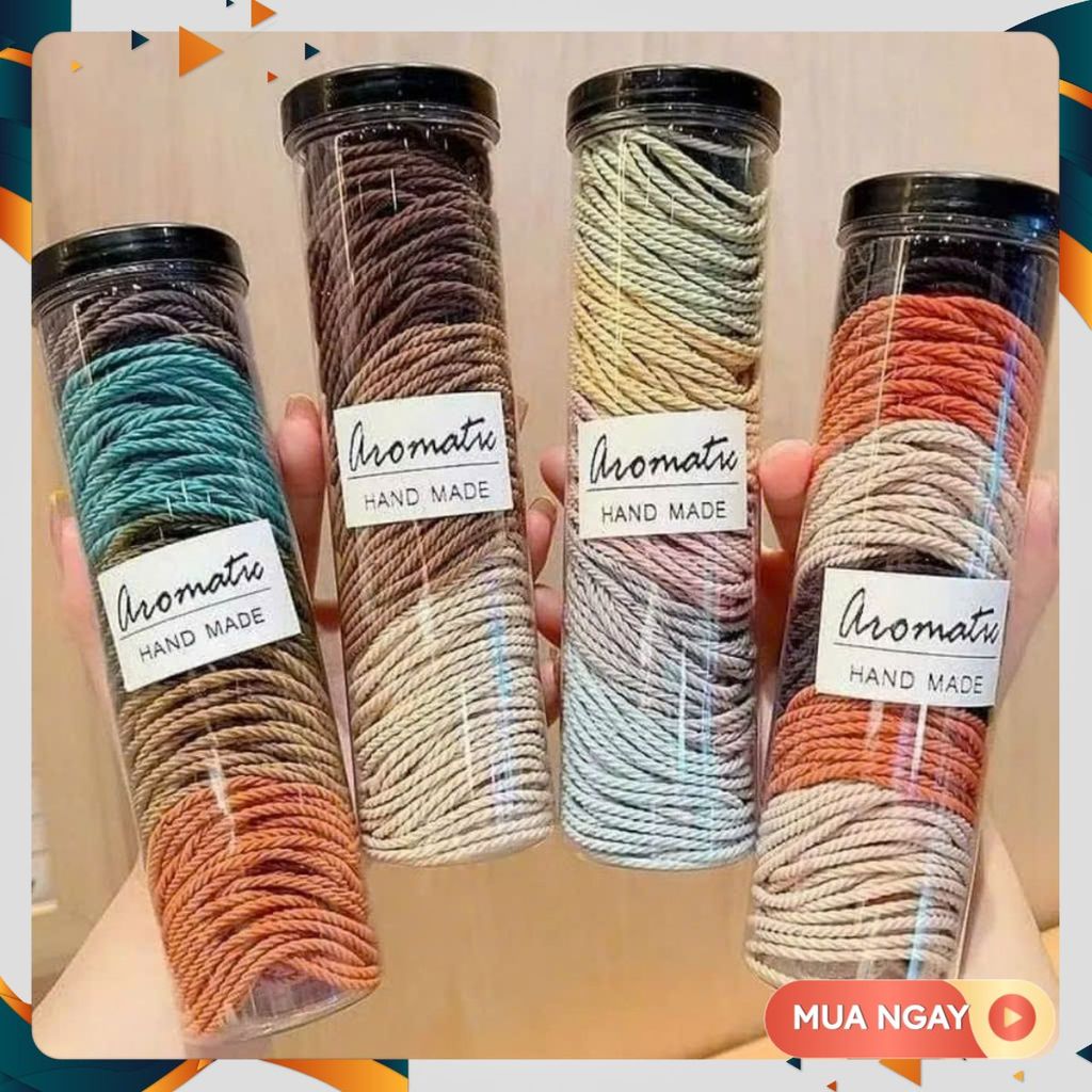 Set 100 Dây Thun Cột Tóc Nhiều Màu Cho Bé Gái-Hộp Dây Thun Phong Cách Hàn Quốc Xinh - DÂY CHUN BUỘC TÓC CAO SU CO GIÃN