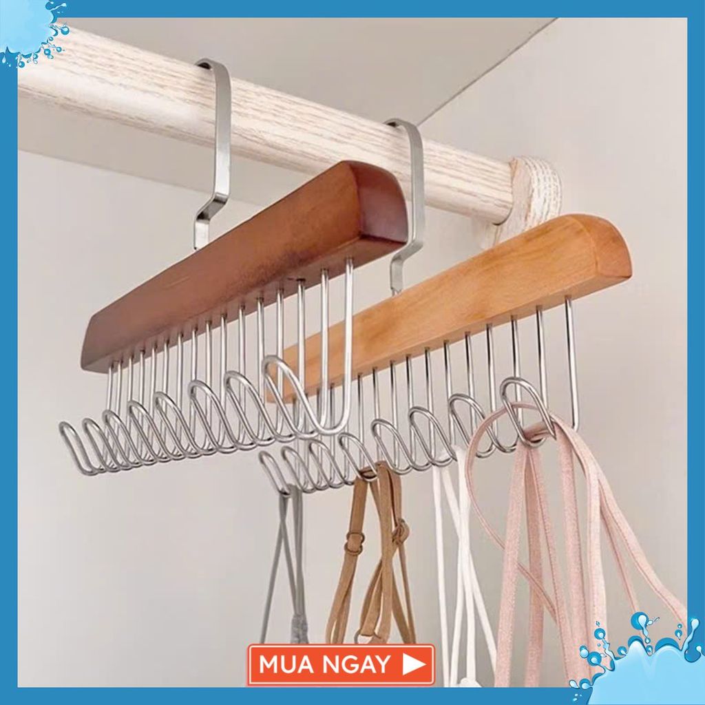 (COMBO 5) Móc Treo Quần Áo Lót- Phụ Kiện-Móc Treo Quần Áo Giúp Tủ Đồ Gọn Gàng Hơn - MÓC GỖ ĐA NĂNG XOAY 360 ĐỘ