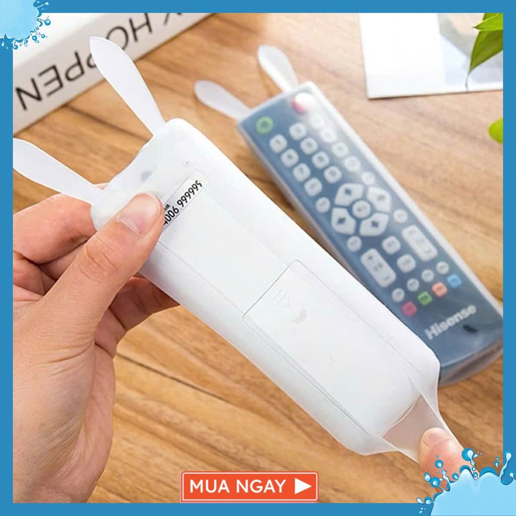 BỌC ĐIỀU KHIỂN SILICON TAI THỎ TRONG SUỐT - Phụ kiện tiện lợi chống thấm nước và bụi cho remote TV & máy lạnh