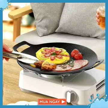 CHẢO GANG SIZE 34 - chảo đá nướng chảo chống dính size 34 cm chảo đá chống dính hàn quốc chao đa nướng chảo nướng đá