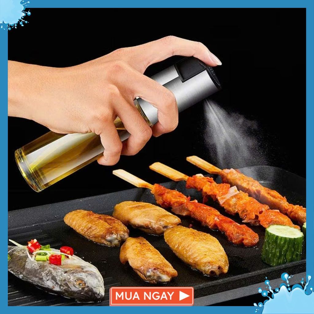 LỌ XỊT DẦU ĂN CẦM TAY TIỆN LỢI - Bình Xịt Dầu Ăn Phun Sương Thủy Tinh Chắc Chắn Chai Xịt Dầu Ăn Dạng Sương Đa Năng