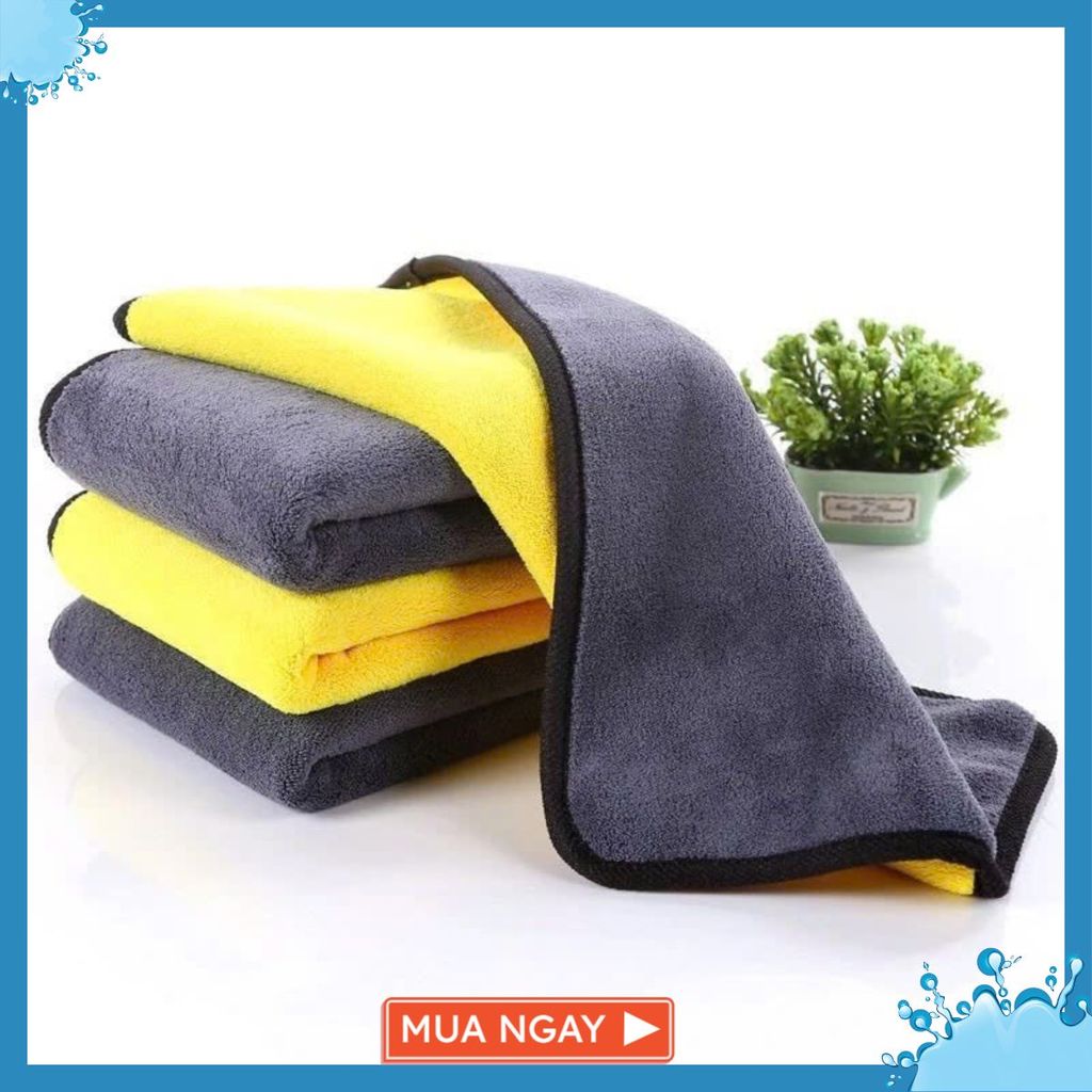 [COMBO 10] Khăn Lau Xe Ô Tô Chuyên Dụng Đa Năng,Khăn 2 Lớp Lau Xe Ô Tô Nhà Cửa - KHĂN VÀNG XÁM 30*30CM SIÊU THẤM HÚT