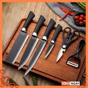 BỘ DAO INOX SÓNG CAO CẤP – Bộ 6 Món Đa Năng- Cắt Rau- Thái Thịt- Gọt Hoa Quả- Phù Hợp Cho Mọi Gian Bếp Gia Đình
