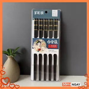 Vỉ Đũa Nhựa Chống Nấm Mốc Chịu Nhiệt Tốt - Đũa Nhựa Kháng Khuẩn 3 Sọc Không Mùi - SET 10 ĐŨA NHỰA CHẤT LIỆU AN TOÀN