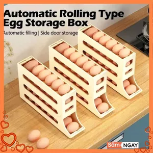 KHAY ĐỰNG TRỨNG 2 TẦNG 4 TẦNG - Khay Đựng Trứng Tủ Lạnh Tự Lăn Thông Minh - MA: KHAY TRUNG 25