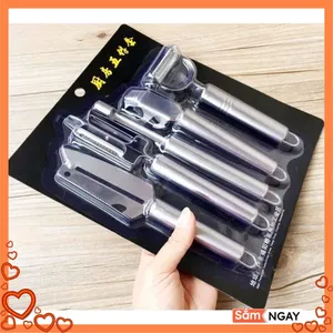 BỘ DAO NHÀ BẾP 5 MÓN ĐA NĂNG INOX – CẮT GỌT RAU CỦ QUẢ - Gọt Vỏ Trái Cây- Thái Sợi & Đánh Vảy Cá Siêu Nhanh- Tiết Kiệm