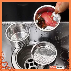 Giỏ Lọc Rác Bồn Rửa Bát Inox 304 Chống Gỉ-Rọ Lọc Rác Có Tay Cầm Chắc Chắn - LỌC RÁC GIỮ BỒN RỬA LUÔN SẠCH SẼ