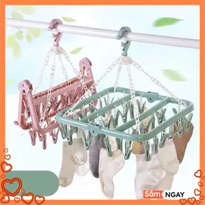 Móc Chùm Nhựa Vuông 32 Kẹp Treo Đồ - MÓC TREO KẸP BẰNG NHỰA SIÊU BỀN - MÃ: MOC 732