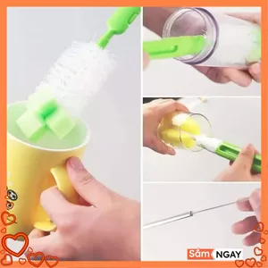 Bộ Cọ Rửa Bình Sữa Cho Bé 6 Chi Tiết Cao Cấp Tay Cầm Xoay 360 Độ - BỘ CỌ RỬA BÌNH CỐC CHÉN ĐA NĂNG - MÃ: CO RUA BINH 834