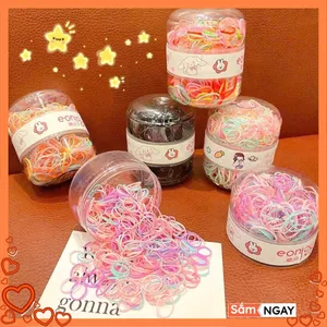 HỘP DÂY BUỘC TÓC NHIỀU MÀU KÈM HỘP - Dây Thun Buộc Tóc Trơn Đàn Hồi Co Giãn-Set Chun Nịt Cột Tóc Thời Trang