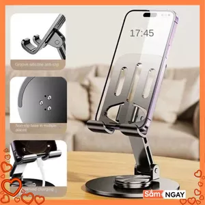 Giá Để Điện Thoại Gấp Gọn Tiện Dụng-Giá Đỡ Điện Thoại Để Bàn Kim Loại Cao Cấp - KỆ ĐỠ TRỤC XOAY 360 ĐỘ LINH HOẠT