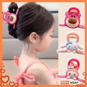 COMBO CẶP TÓC CÀNG CUA CHUYÊN CẶP ĐUÔI NGỰA KHÔNG ĐAU HỌA TIẾT HOẠT HÌNH - Kẹp Tóc Càng Cua Siêu Cute