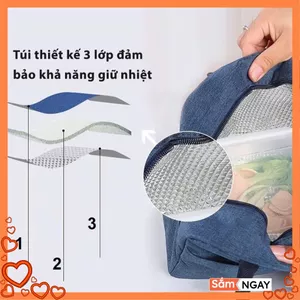 Giỏ Đựng Cơm Giữ Nhiệt Vải Bố Chống Thấm-Túi Giữ Nhiệt Cho Nhân Viên Văn Phòng - TÚI CƠM MANG ĐI LÀM GIỮ NHIỆT ỔN ĐỊNH