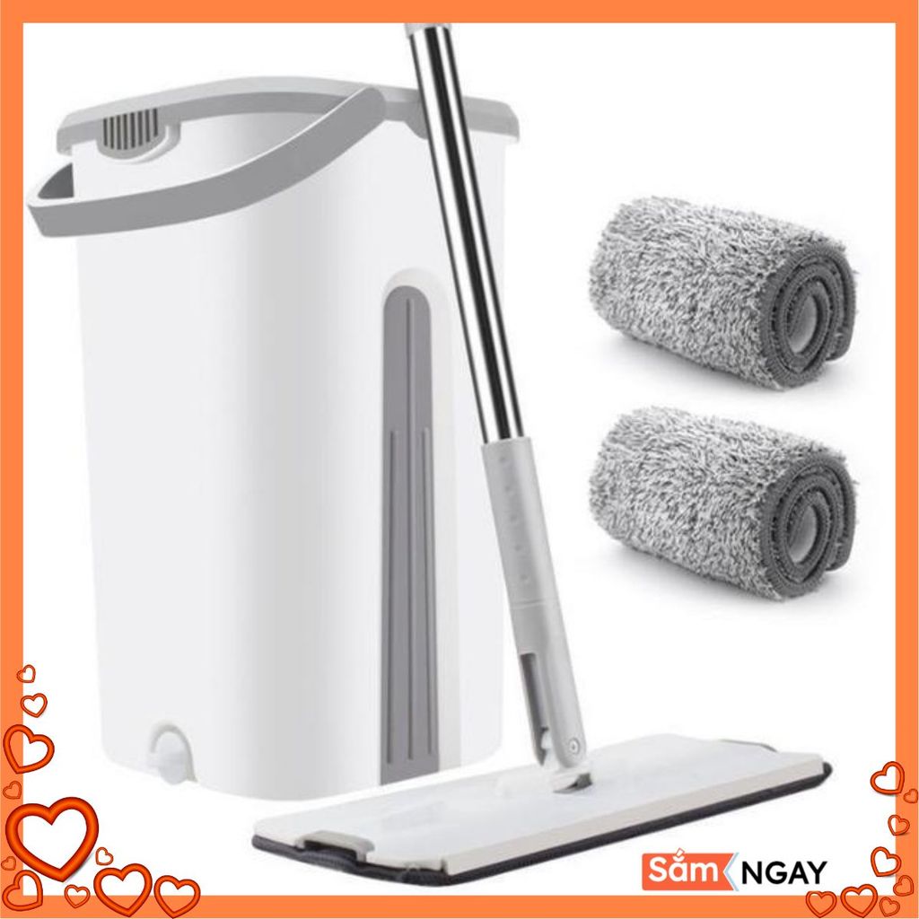 CÂY LAU NHÀ TỰ VẮT THÔNG MINH CAO CẤP-CHỔI LAU NHÀ TÁCH NƯỚC - Bộ Lau Nhà Xoay 360 Độ Kèm Thùng Tiện Lợi I Chổi Lau Nhà