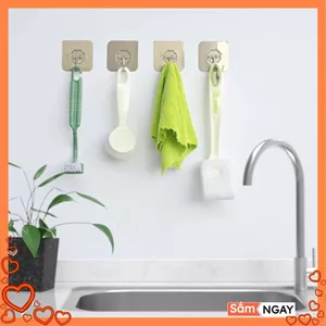 SET 1 VỈ 3 MÓC DÁN TƯỜNG CHỊU LỰC SIÊU DÍNH MÀU VÀNG ĐỒNG - MOC DAN TUONG