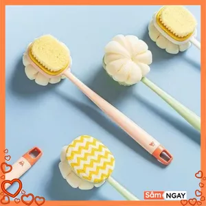 Bông Tắm Cán Dài Vải Lưới Mềm Mại-Cây Bông Tắm Cọ Lưng 2 Mặt Cán Dài Dễ Chà Lưng - BÀN CHẢI 2 ĐẦU CHÀ LƯNG LÔNG MỊN