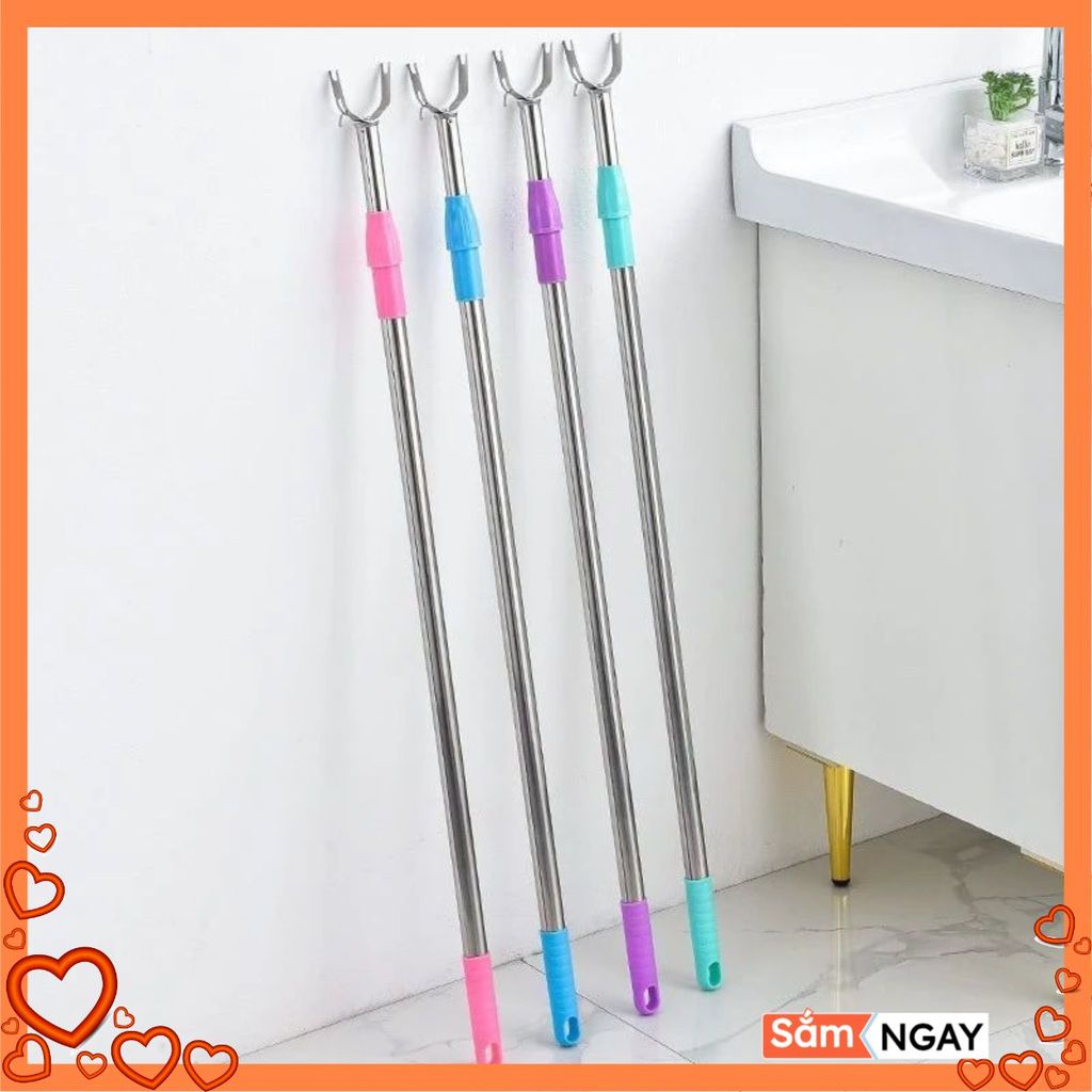 CÂY PHƠI QUẦN ÁO BẰNG INOX KÉO DÀI 1-5M CÂY GẬY LẤY ĐỒ TRÊN CAO CÓ THỂ KÉO DÀI XẾP GỌN - Gậy Lấy Đồ Trên Cao