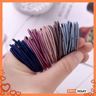SET 100 DÂY CHUN BUỘC TÓC TRƠN ĐỰNG TÚI ZIP MIX MÀU XINH XẮN - Dây Chun Buộc Tóc Chính Hãng MÃ: AK656