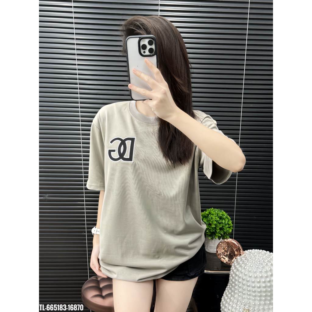 ÁO thun nam QC cổ tròn họa tiết thêu tay ngắn phong cách trẻ trung chuẩn from