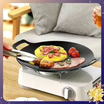 CHẢO GANG SIZE 34 - chảo đá nướng chảo chống dính size 34 cm chảo đá chống dính hàn quốc chao đa nướng chảo nướng đá