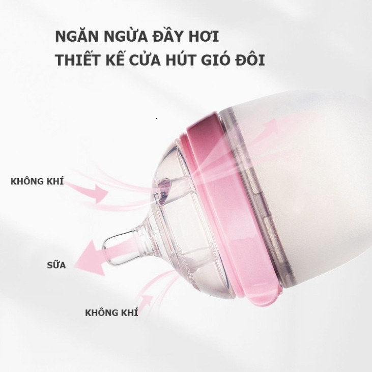 Bình Sữa Comotomo Silicone Siêu Mềm Cho Bé Lười Ti Bình dung tích 150/250ml