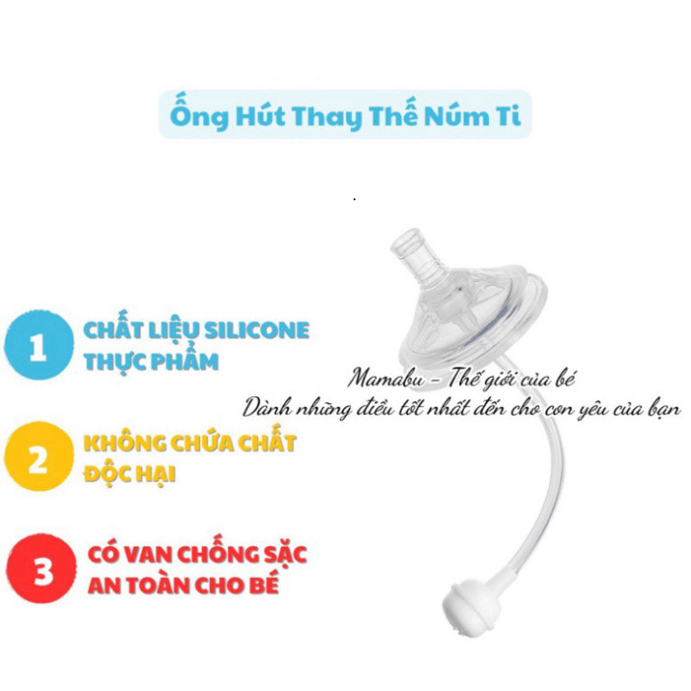 Ống Hút Chuyển Đổi, Ống Hút Thay Thế Núm Ti Có Quả Tạ Chống Sặc Thay Thế Cho Bình Cổ Rộng ( Moyuum,